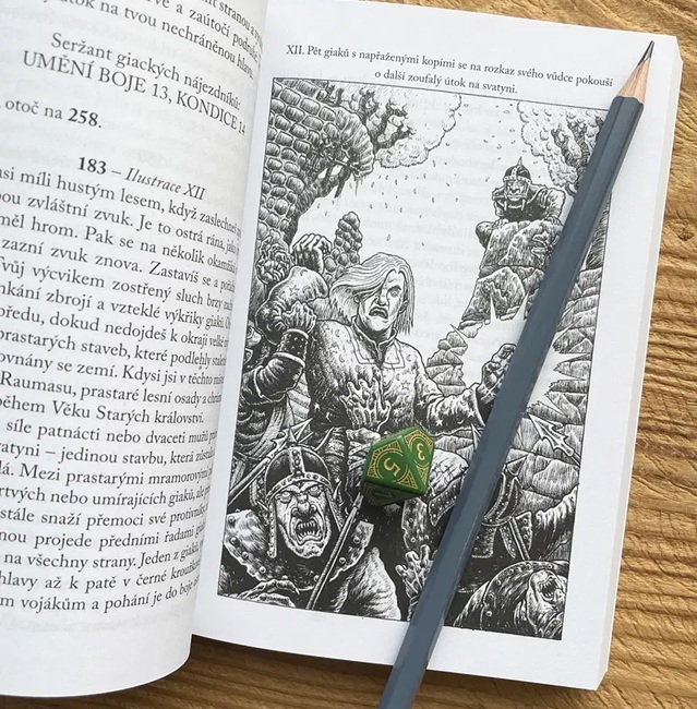 Ilustrace z gamebooku Lone Wolf