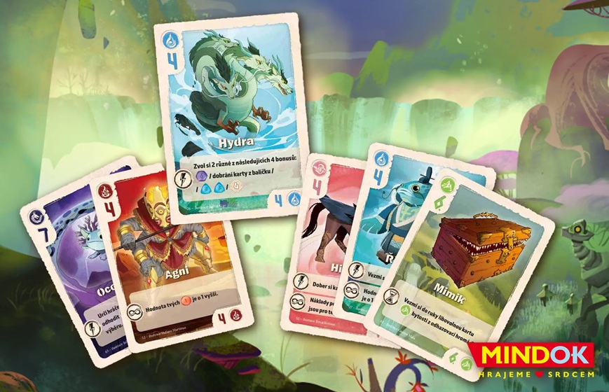 Nádherné ilustrace mýtických tvorů v deskové hře Údolí věčnosti