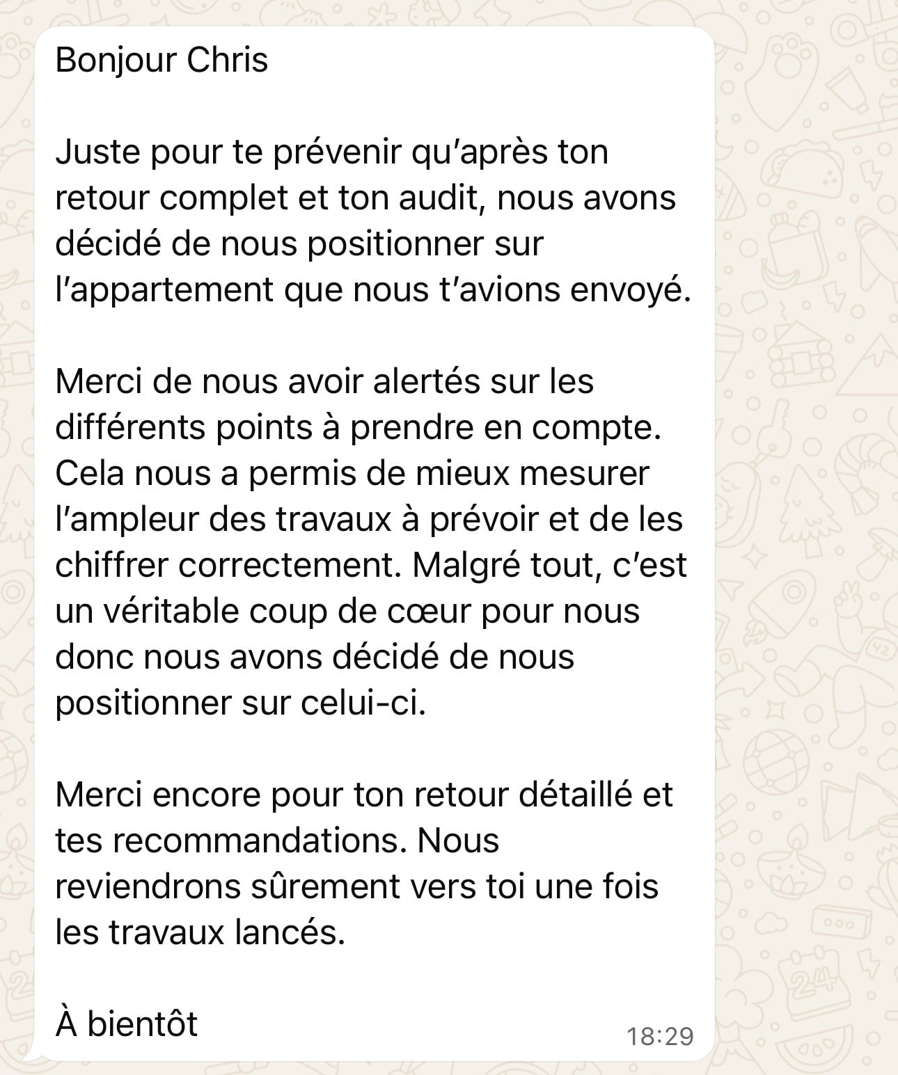 Témoignage client