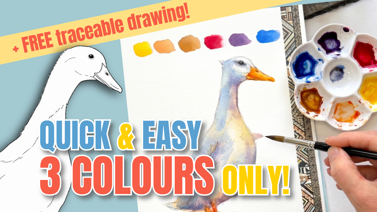 Easy White Duck in Watercolour: A FREE TUTORIAL