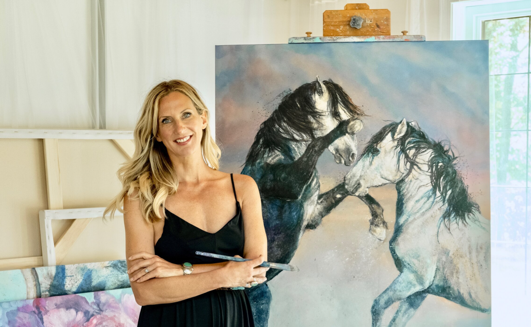 Crystal Beshara in her Studio - Canadian Artist Commissions