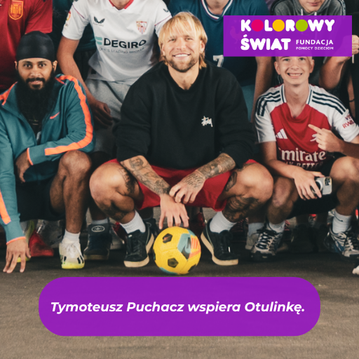 Tymoteusz Puchacz, 15-krotny reprezentant polski, piłkarz wspierający przekazanie 1,5 % podatku na wcześniaki z Otulinki
