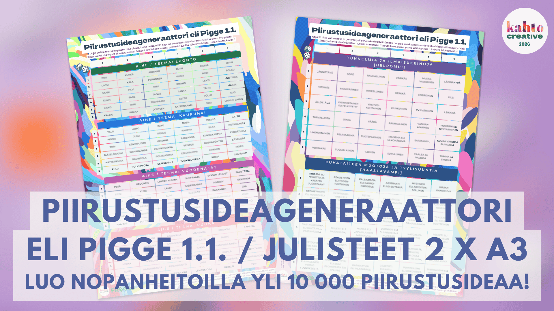 Piirustusideageneraattori luo yli 10 000 piirustus ideaa!