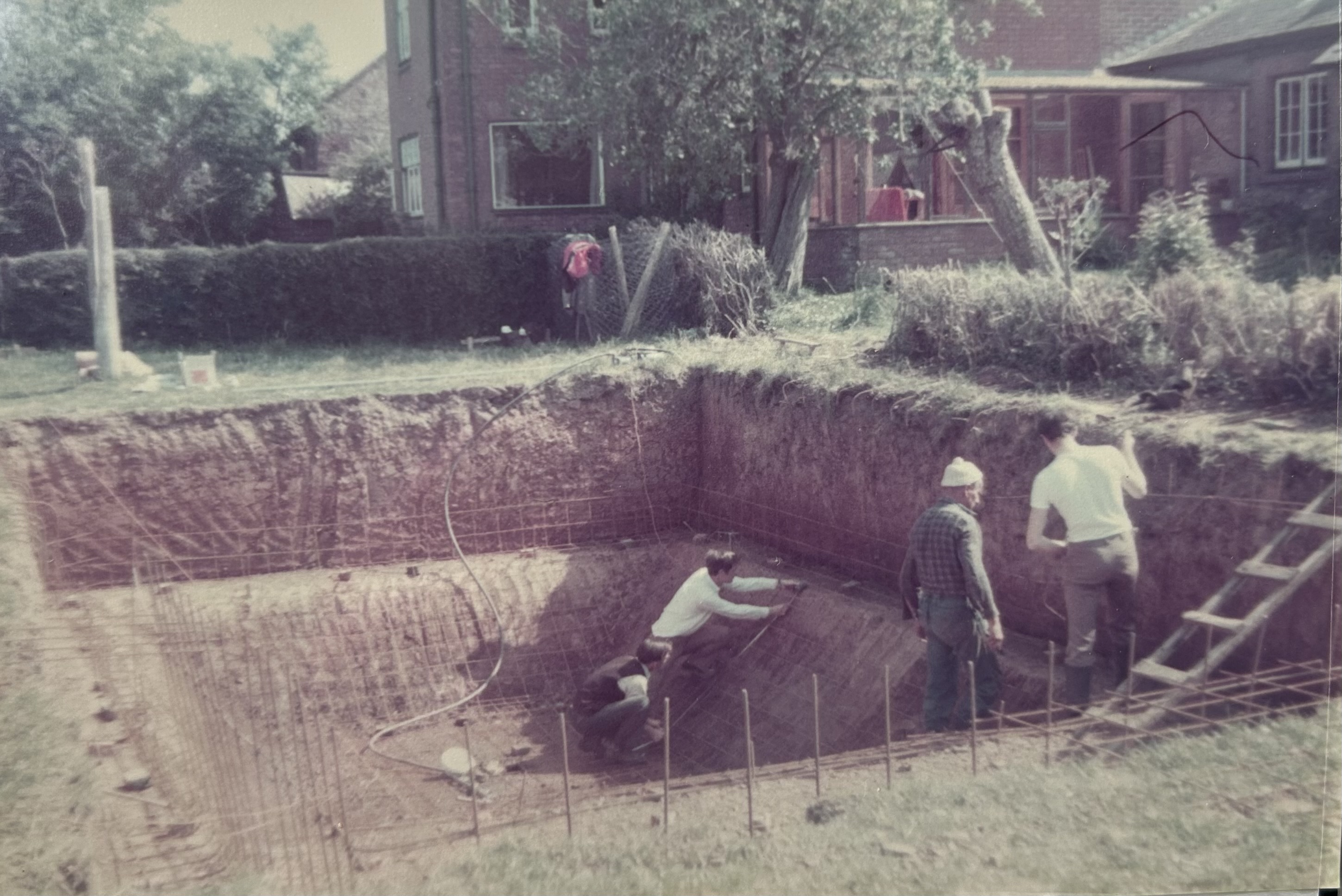 Family swimming pool dug in 1976