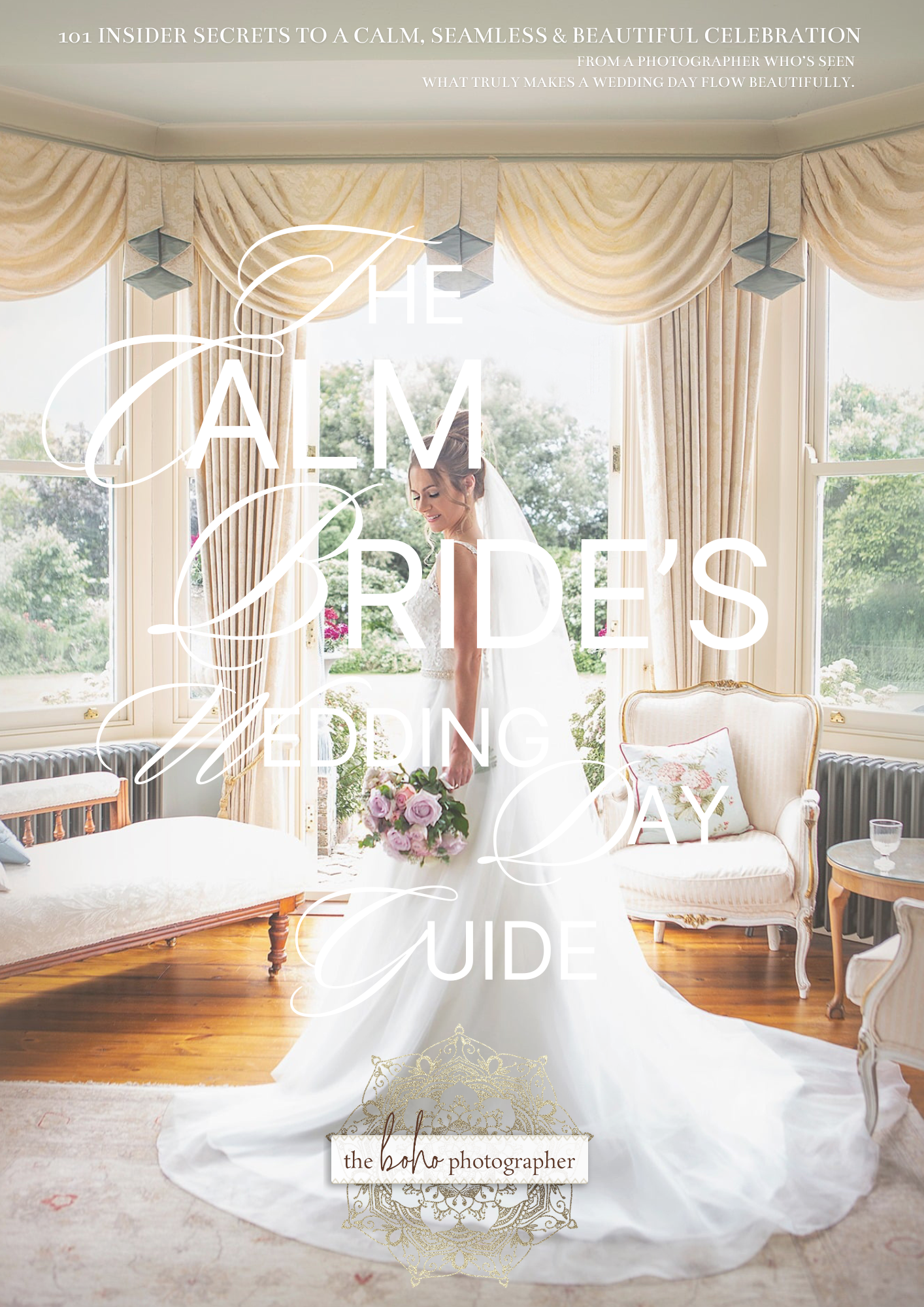 Image of The Calm Bride's Hanbook front page, by natural, romantic photographer, The Photography Boutique
