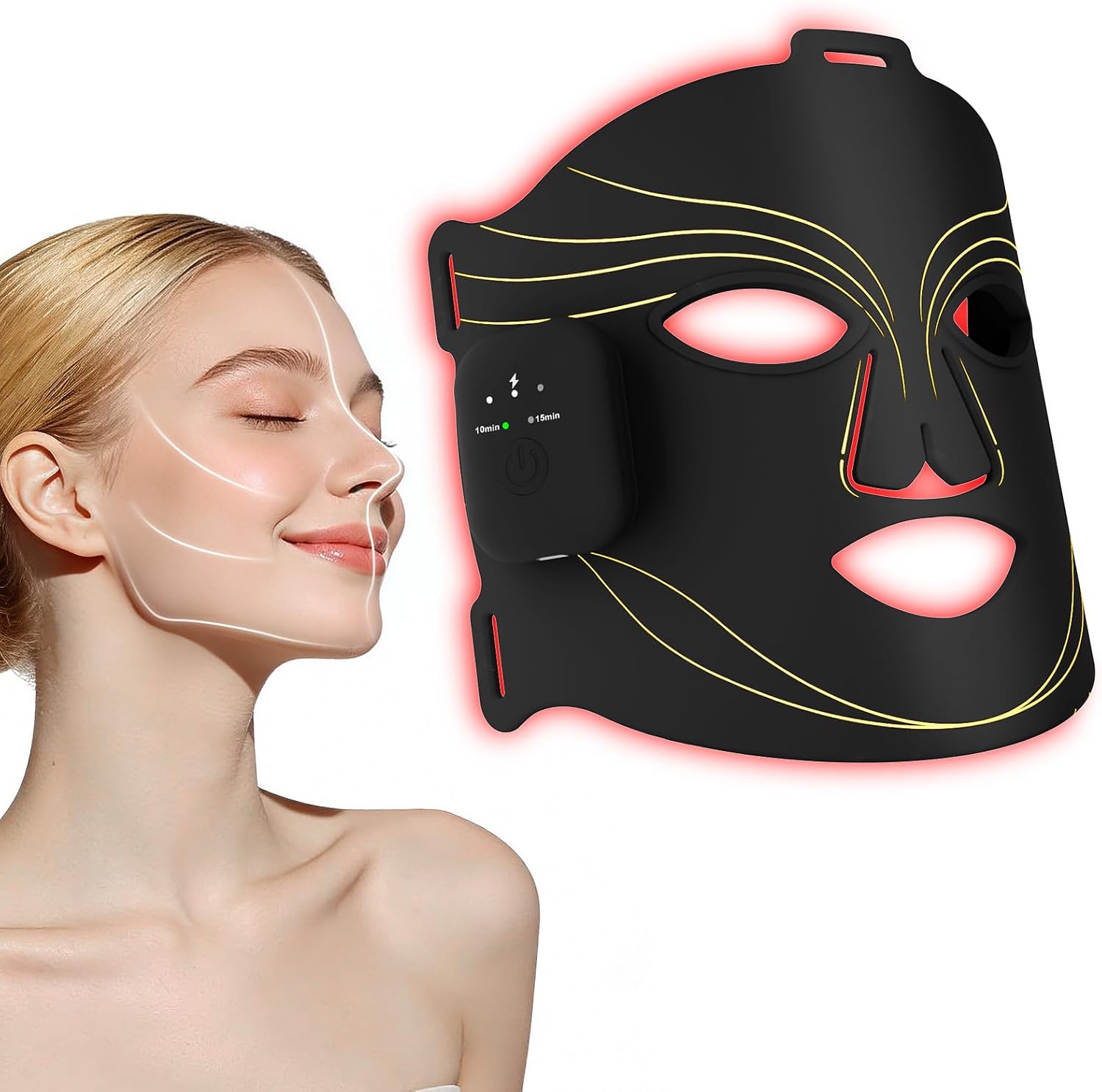 LED facial mask for at-home skincare and facial wellness routine