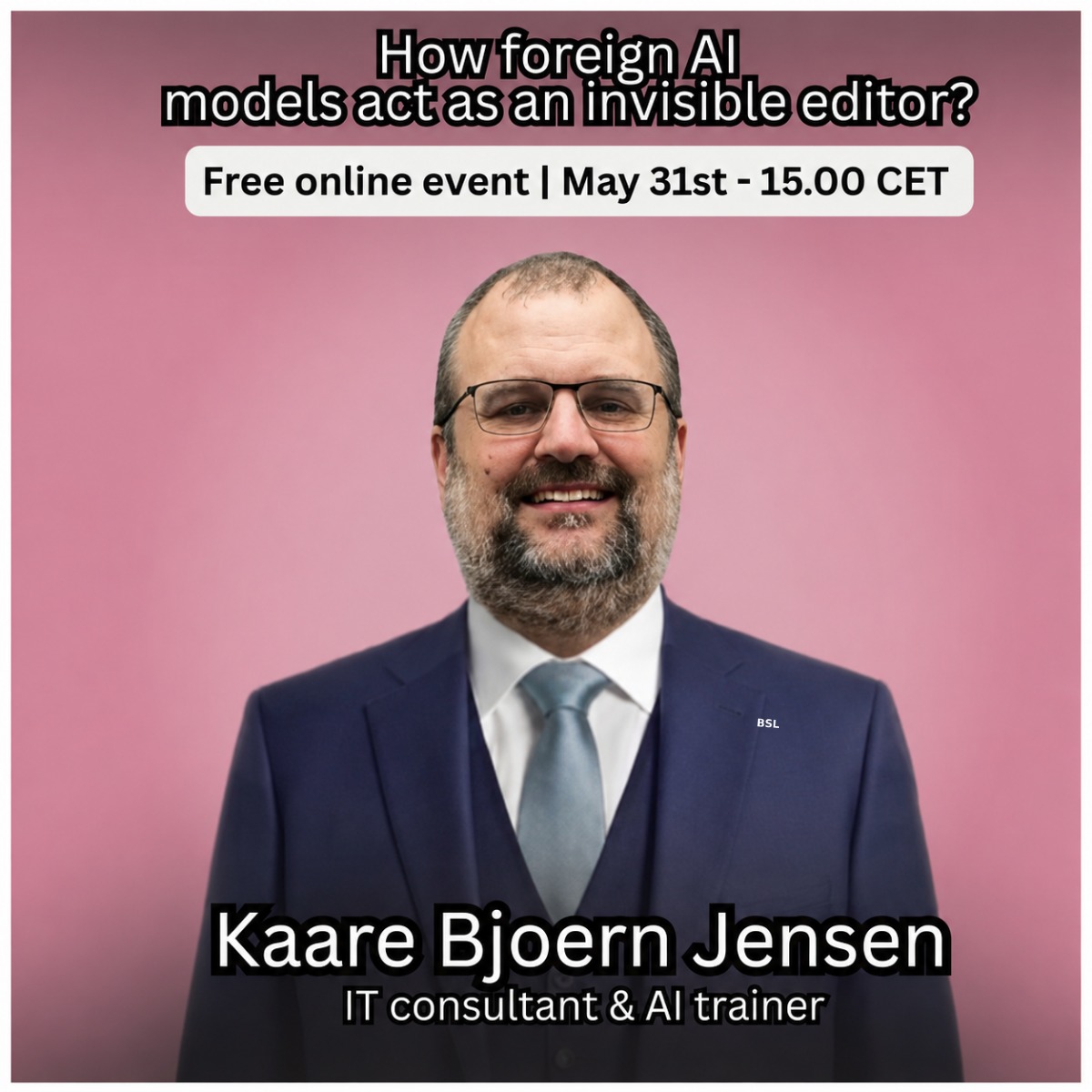 Kaare Bjoern Jensen, IT consultant & AI trainer. Featured guest specialist on Rewire to Rise for The Architecture of Democracy event, discussing Why Sovereignty Matters in an Age of Digital Feudalism