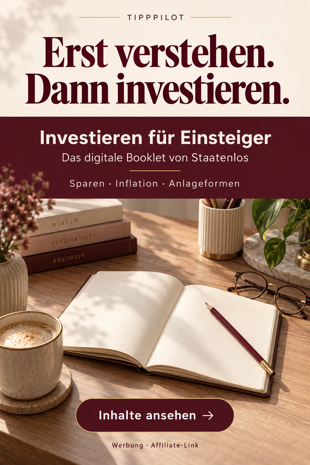 TippPilot-Arbeitsbeispiel: Pin für das digitale Booklet Investieren für Einsteiger