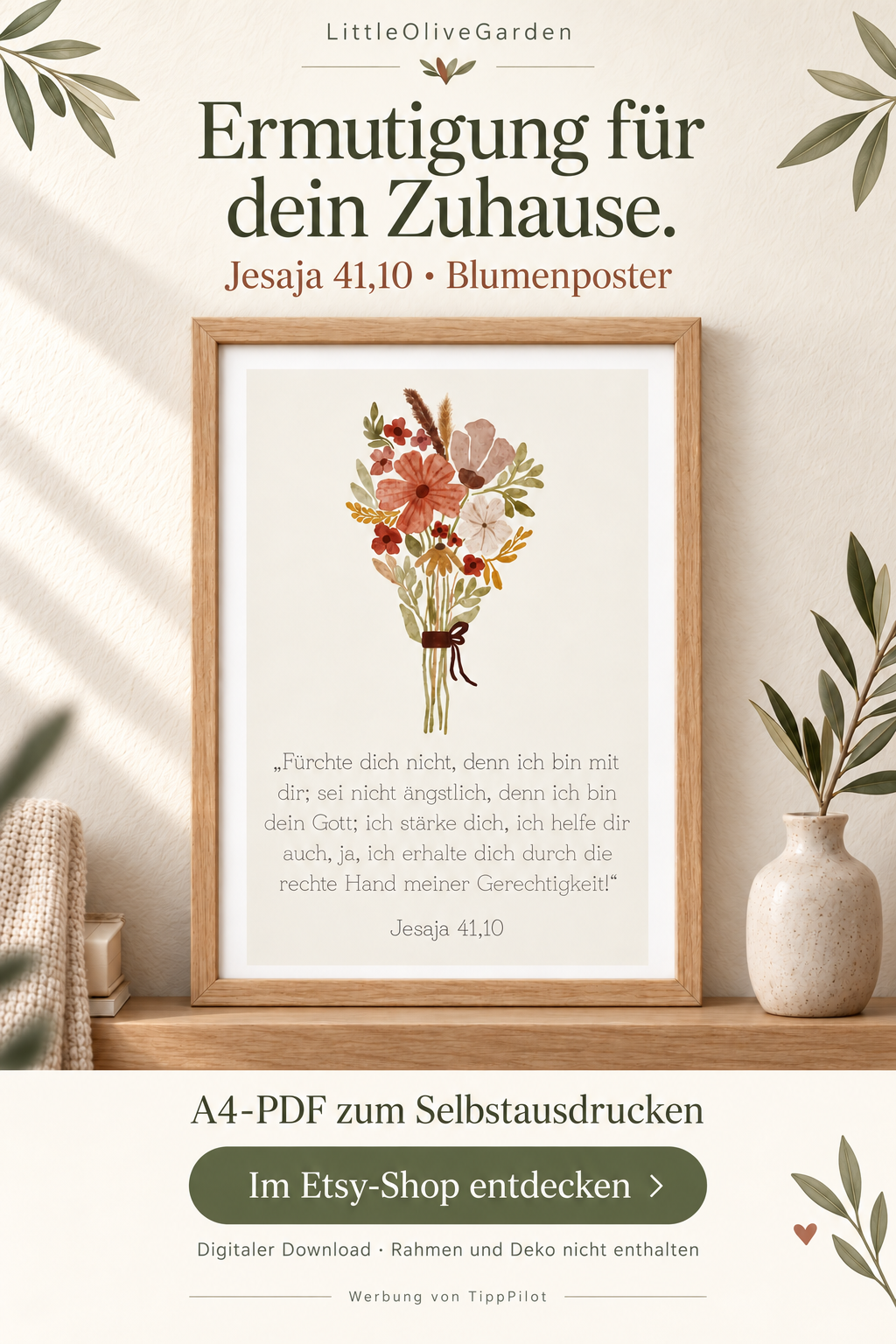 TippPilot-Arbeitsbeispiel: Werbepin für das Blumenposter von LittleOliveGarden