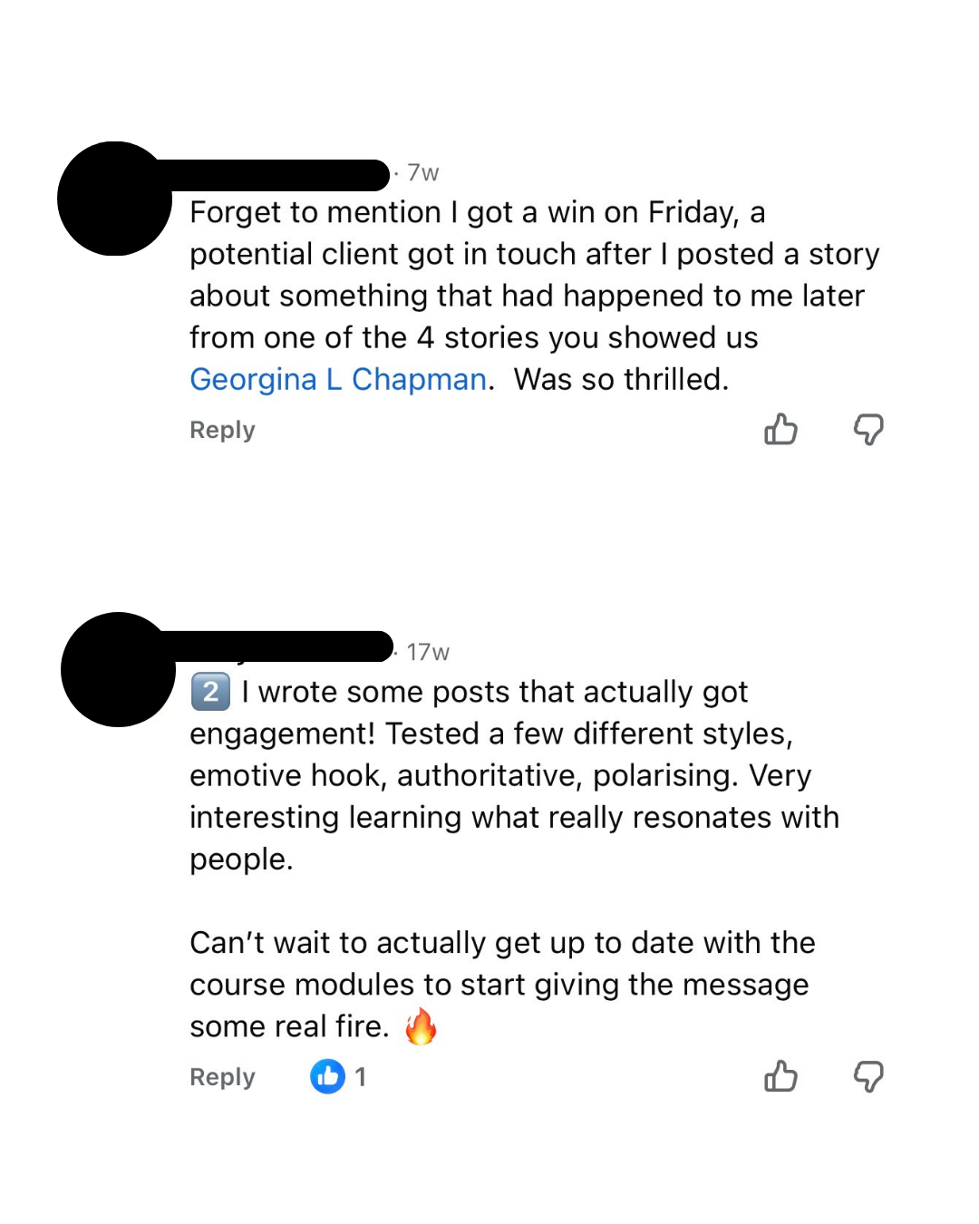 FEARLESS testimonial