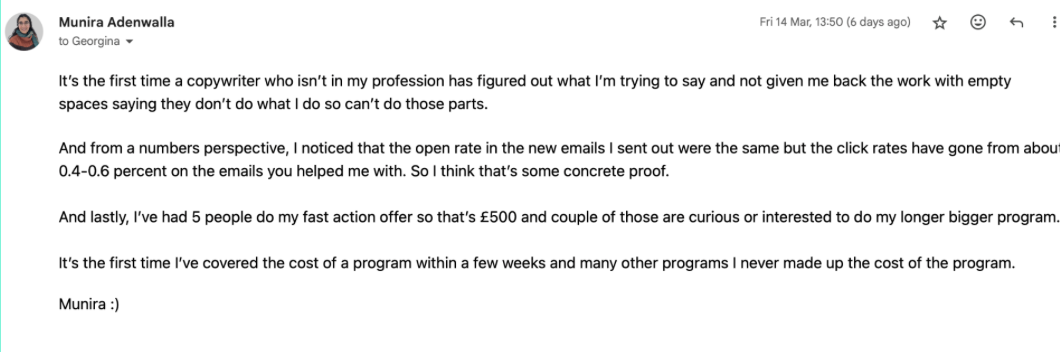 FEARLESS testimonial