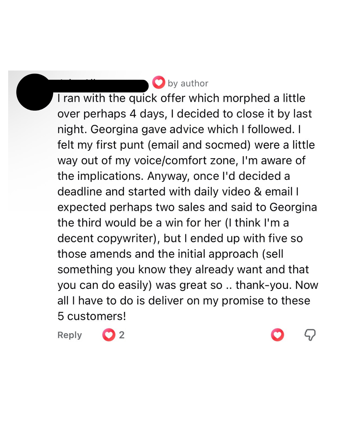 FEARLESS testimonial