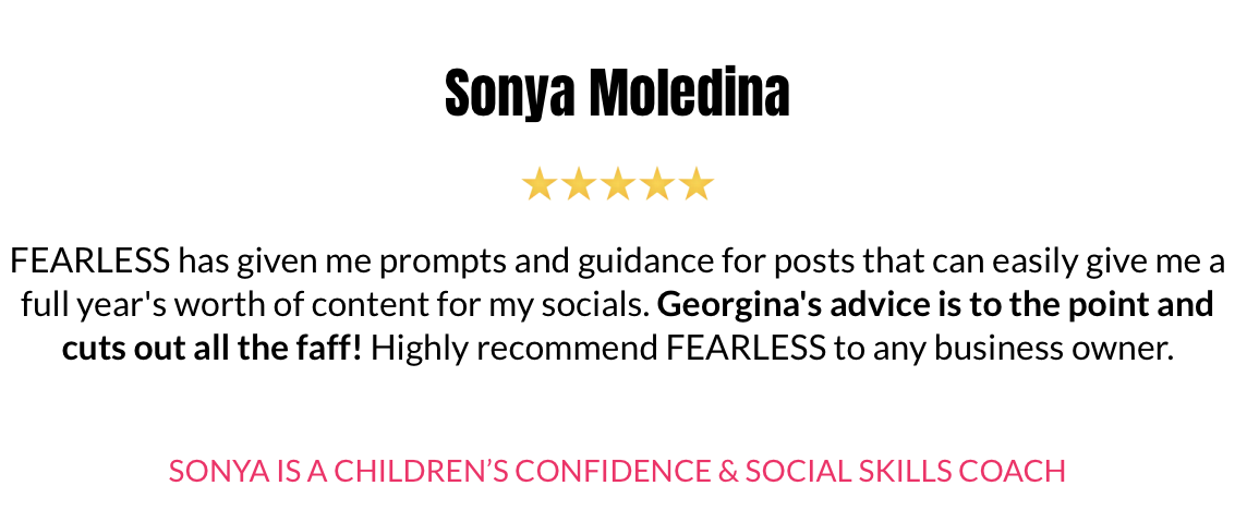 FEARLESS testimonial