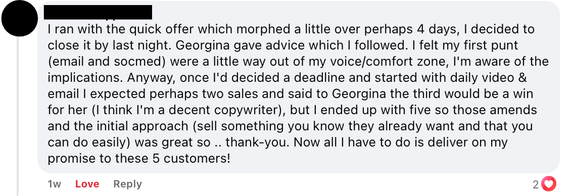 FEARLESS testimonial