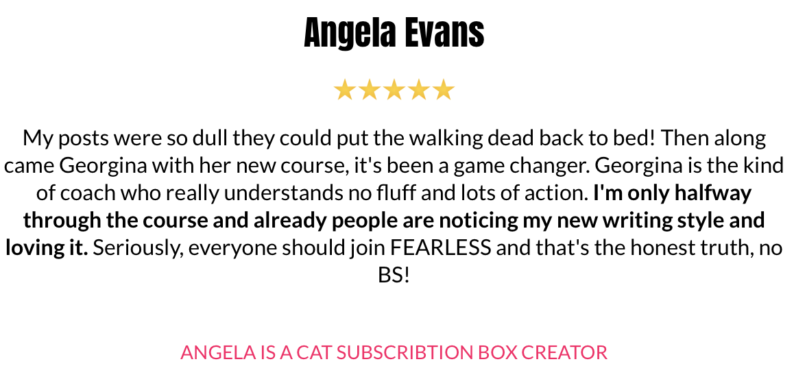 FEARLESS testimonial