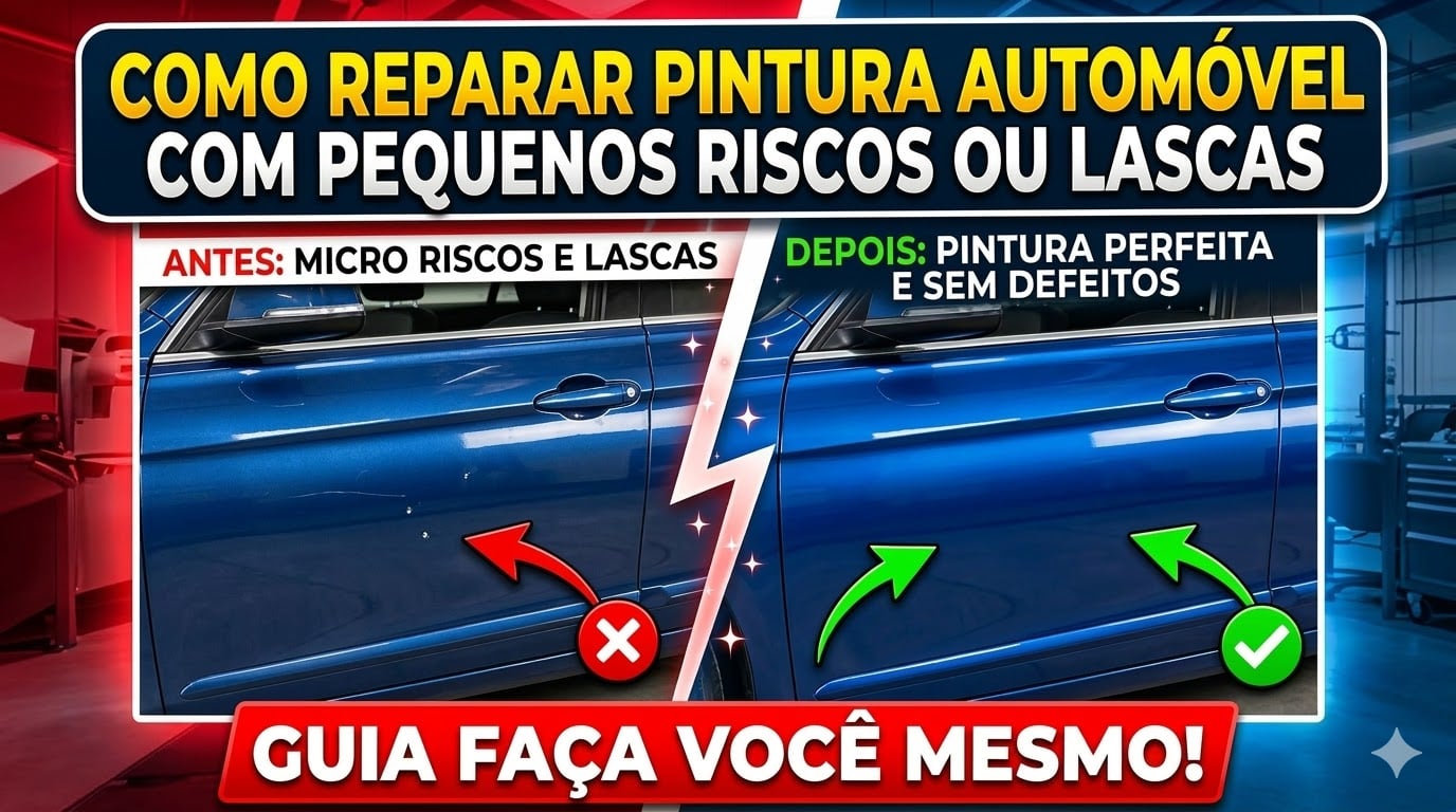 COMO REPARAR PINTURA AUTOMÓVEL COM PEQUENOS RISCOS OU LASCAS