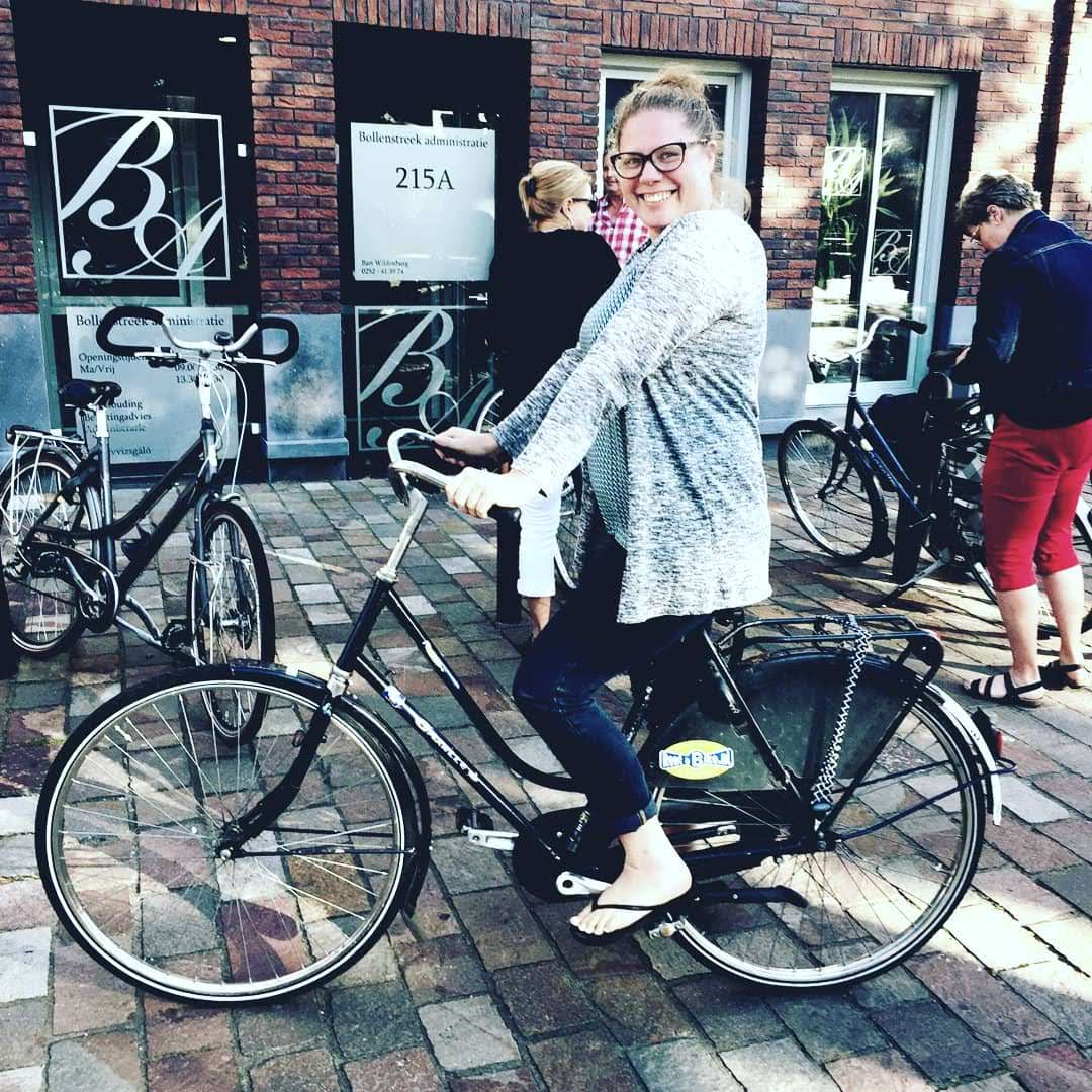Woman on bike in Lisse Netherlands