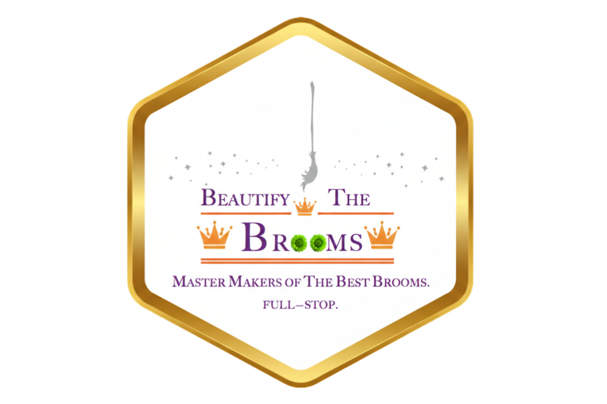 Official logo for Beautify The Brooms (BT Brooms) featuring a gold hexagon and Master Makers slogan.
