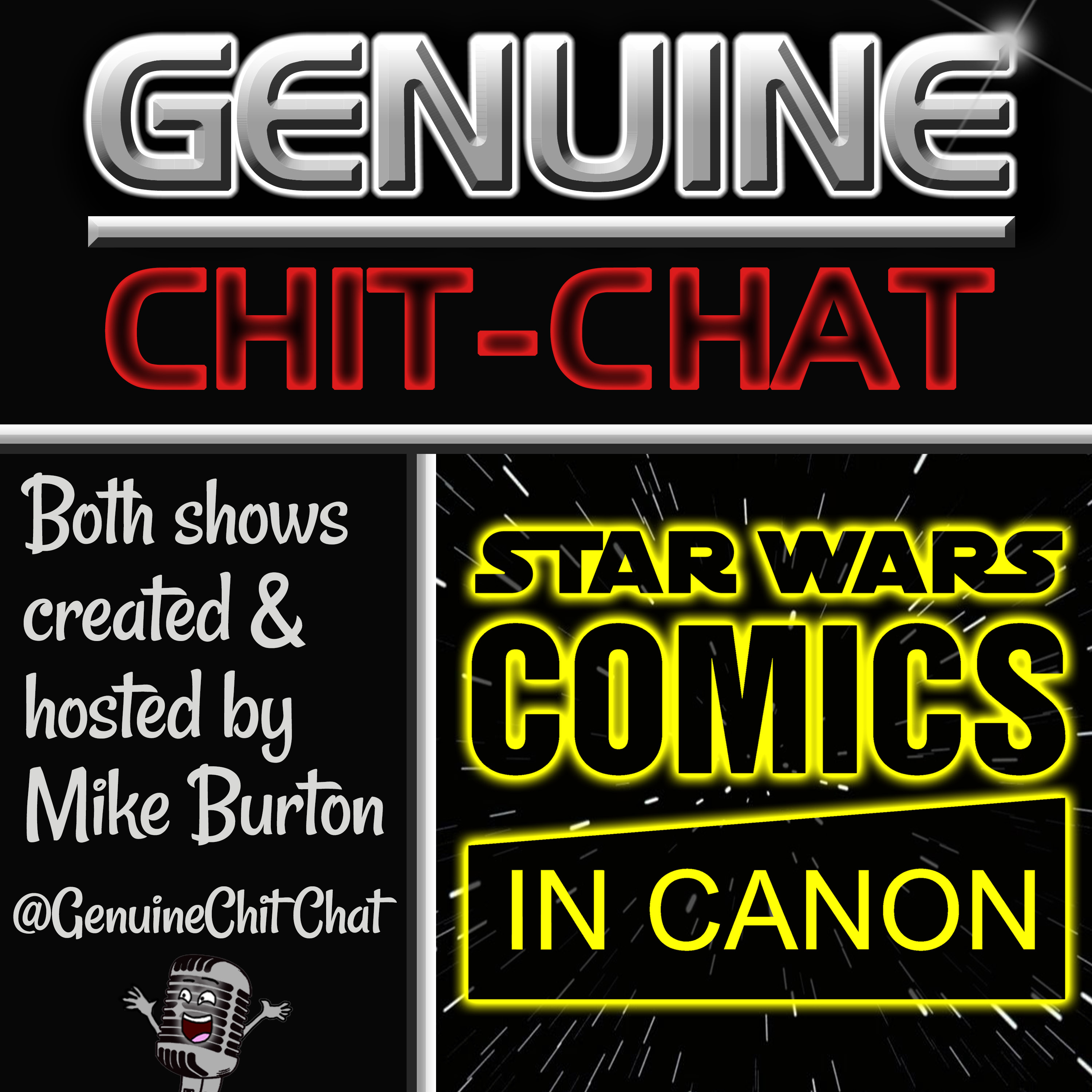 Mike Of Genuine Chit Chat and Star Wars Comics in Canon Logo