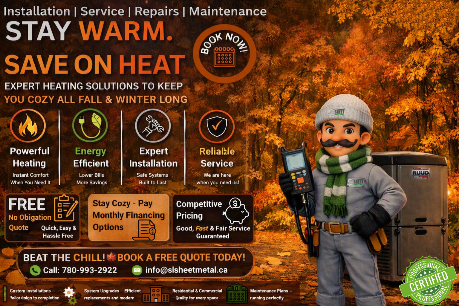 SL Sheet Metal Ltd Edmonton HVAC services — air conditioning installation, service, repairs and maintenance — Good Fast and Fair