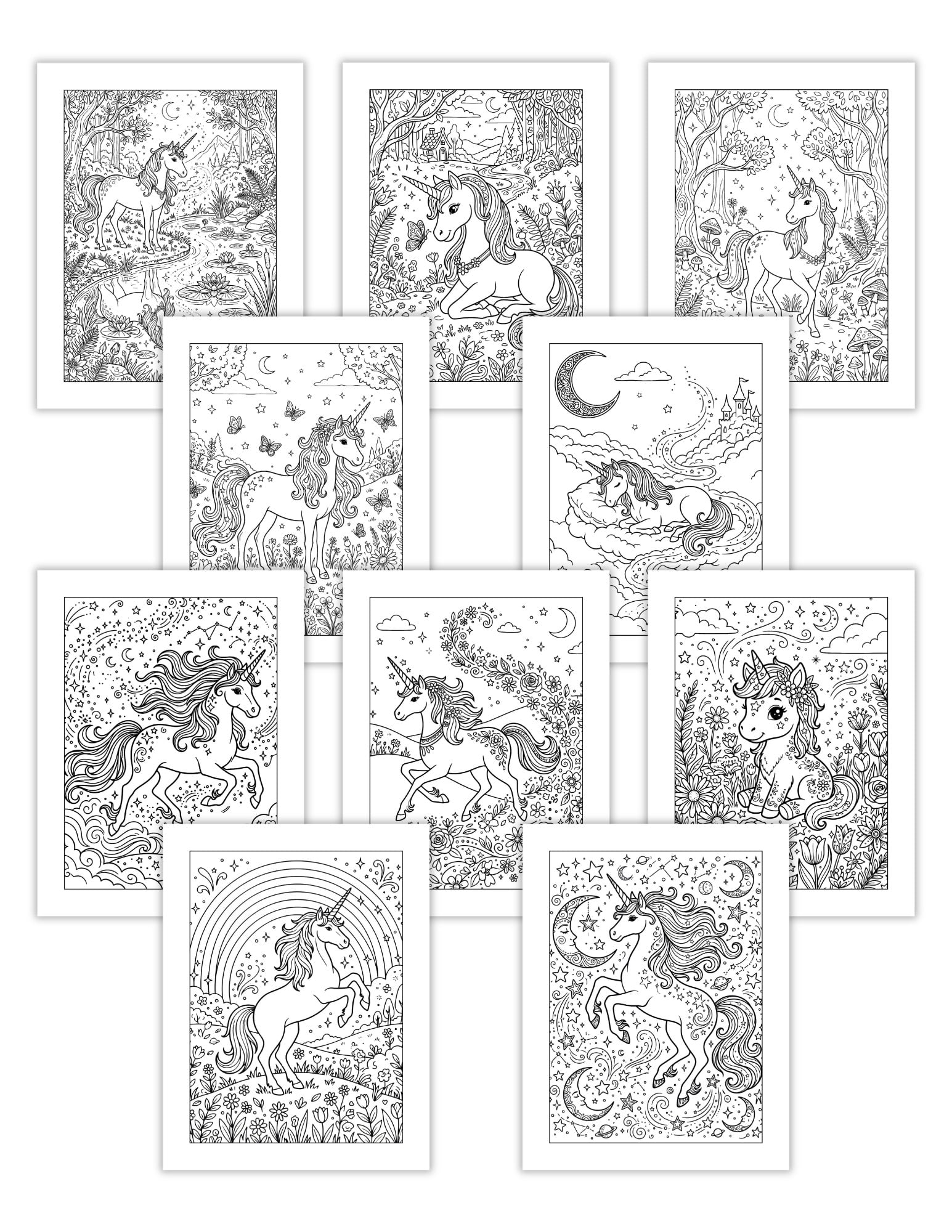 Free Unicorn Coloring Pages