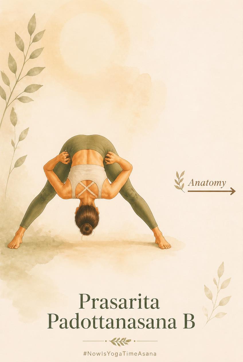 Beautiful woman practicing Prasarita Padottanasana B - Hands on Hips Variation