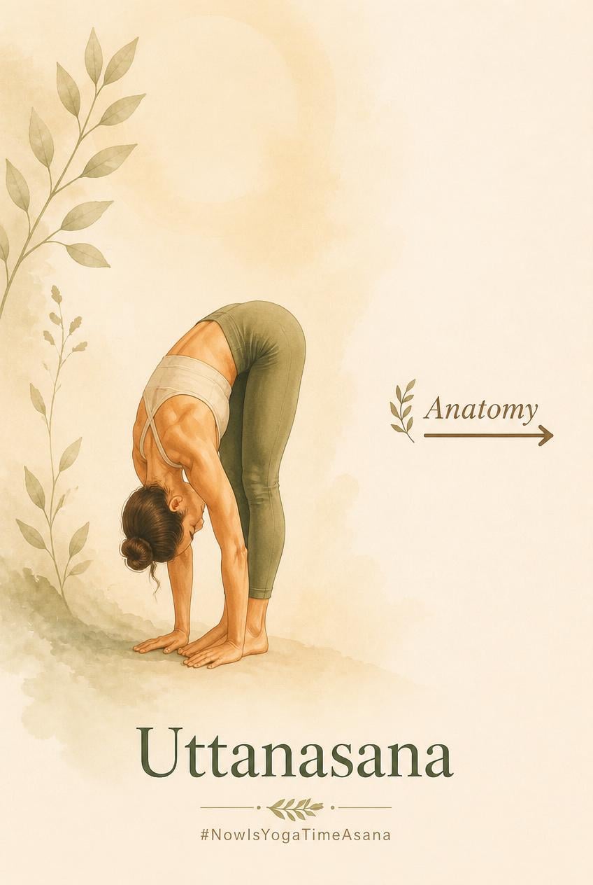 Anatomical Drawing of Uttanasana