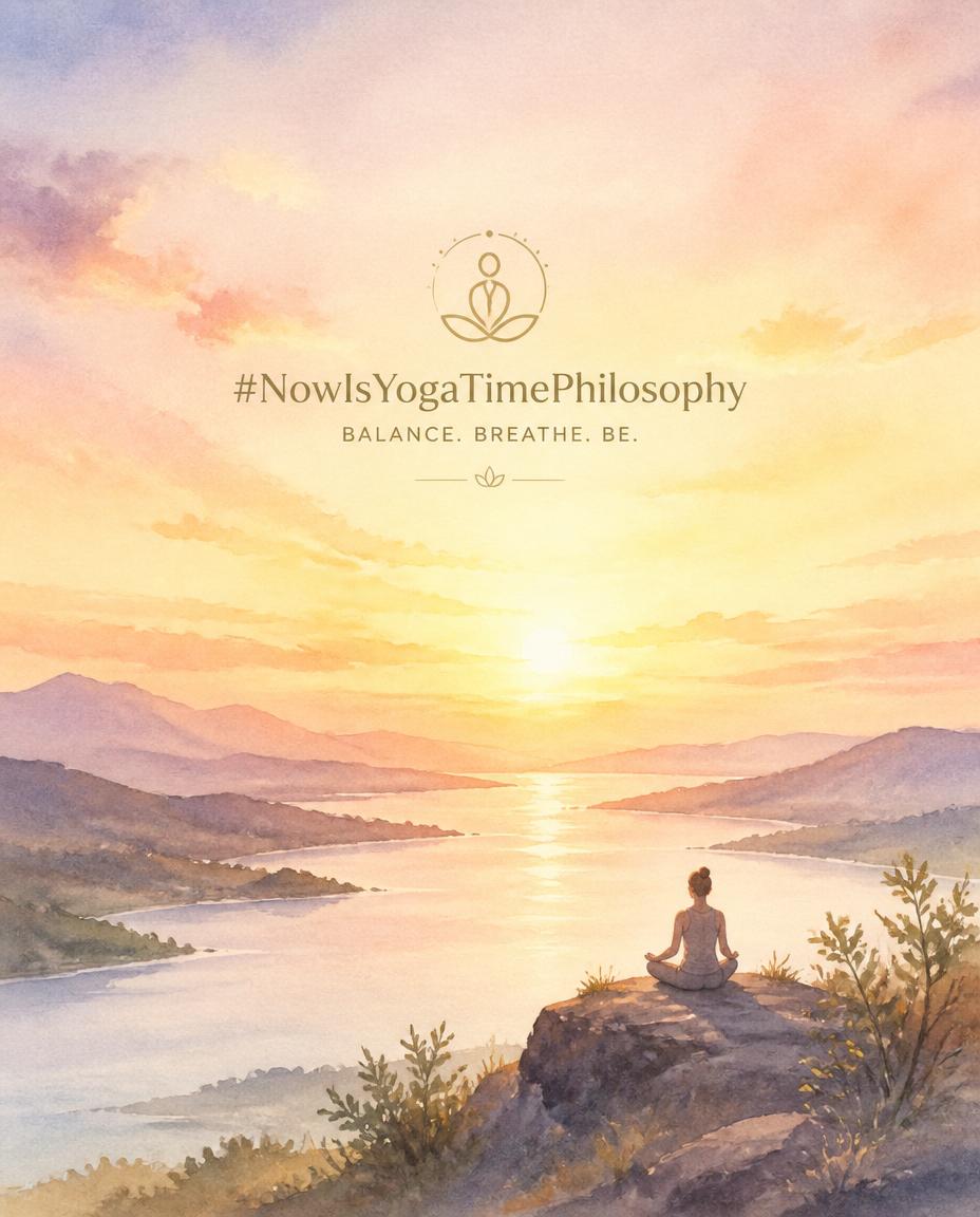 Soft watercolor sunrise over a spacious landscape, symbolizing living with balanced and mindful energy. Brahmacharya conclusion