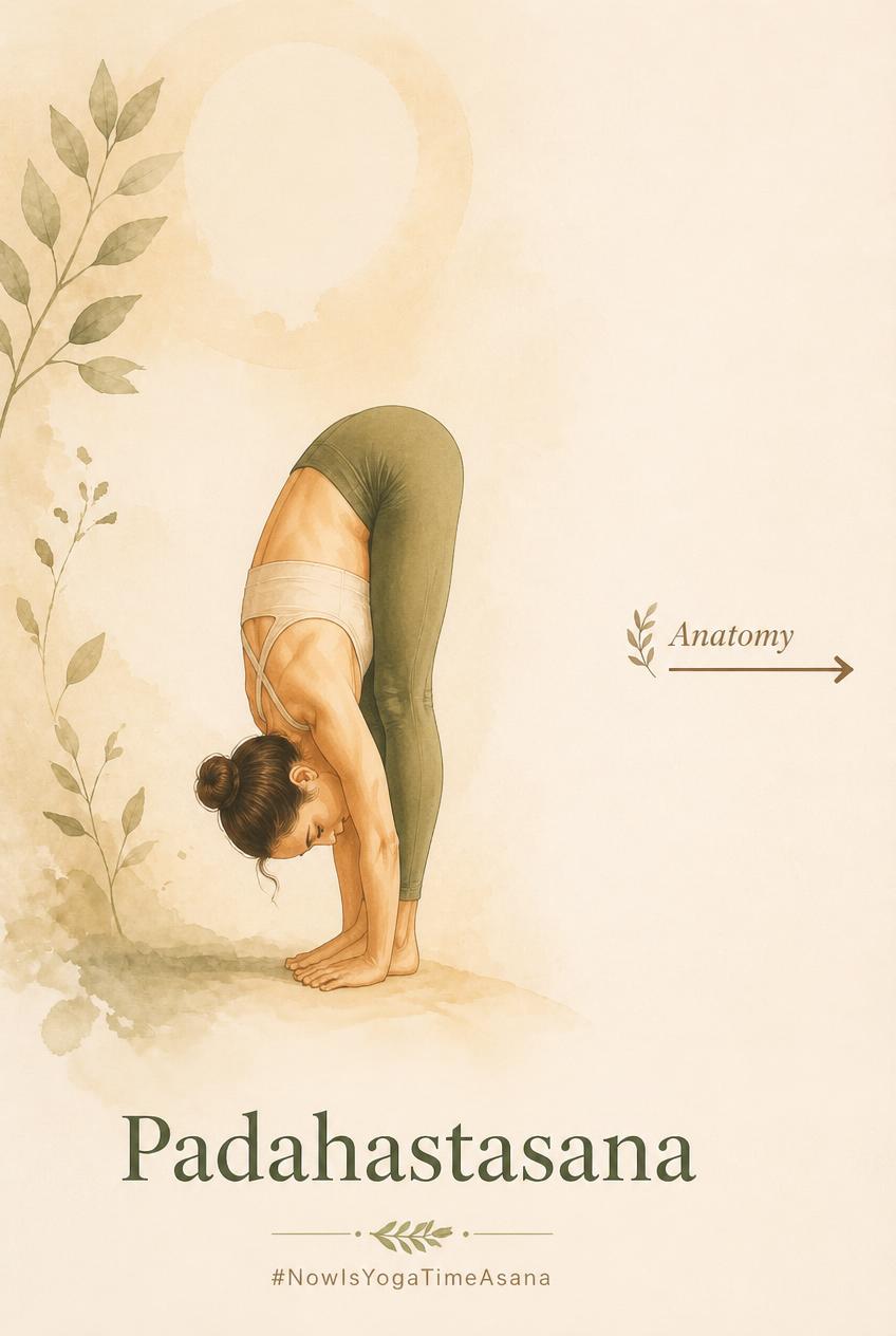 Beautiful woman practicing Padahastasana