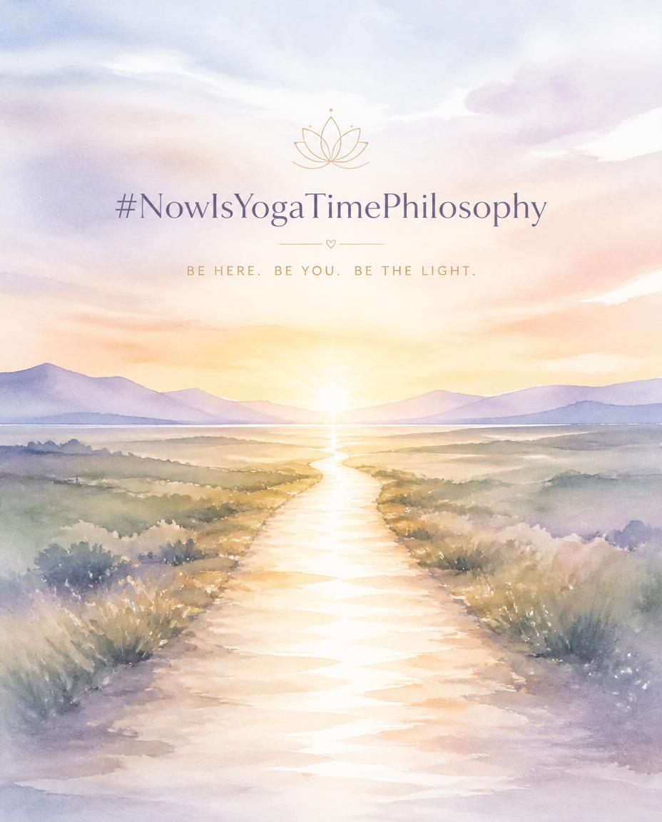 Watercolor horizon with a glowing path stretching forward, symbolizing purpose and direction. The Journey & The Goal