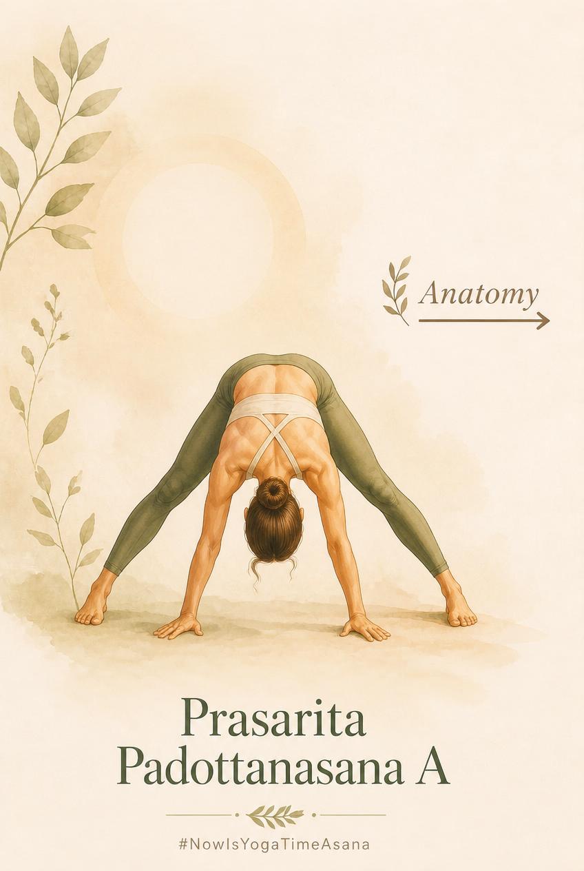 Beautiful woman practicing Prasarita Padottanasana A - Wide-Legged Forward Fold