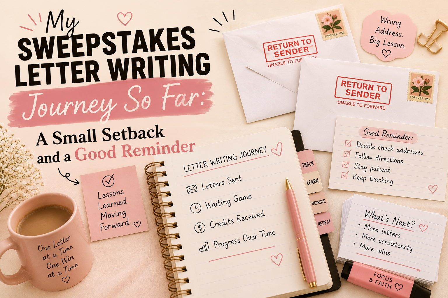 My Sweepstakes Letter Writing Journey So Far: A Small Setback and a Good Reminder