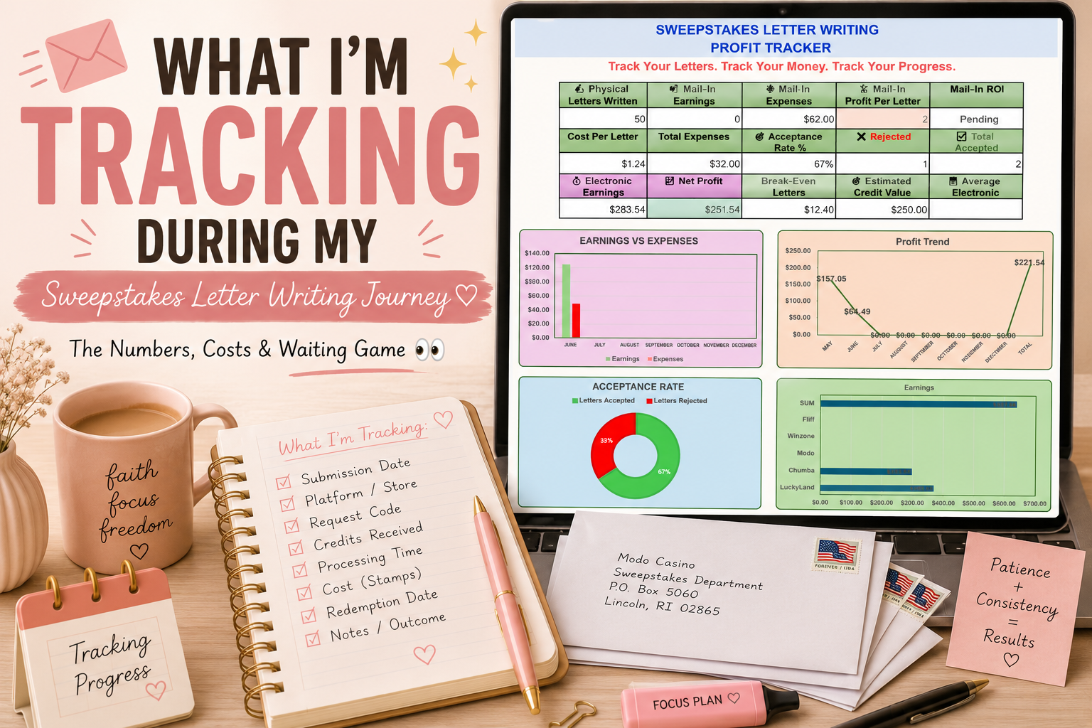 What I'm Tracking During My Sweepstakes Letter Writing Journey