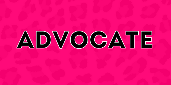 hot pink leopard print background, black text saying 