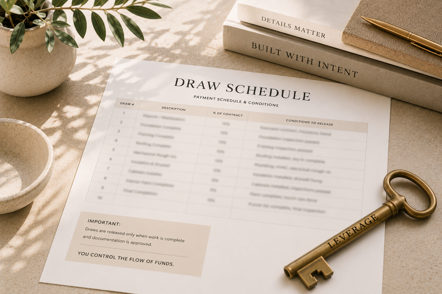 Your Draw Schedule Is a Leverage Document