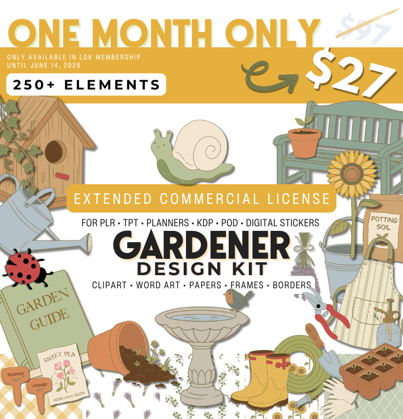Gardener 2026 Commercial Use Clipart Design Kit