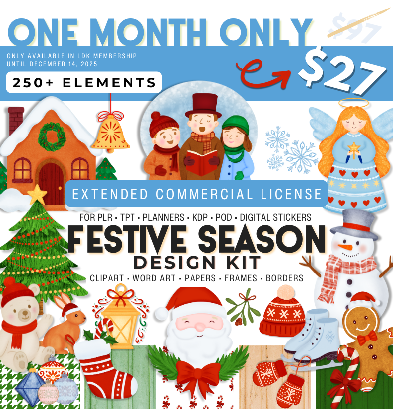 Christmas 2025 Commercial Use Clipart Design Kit