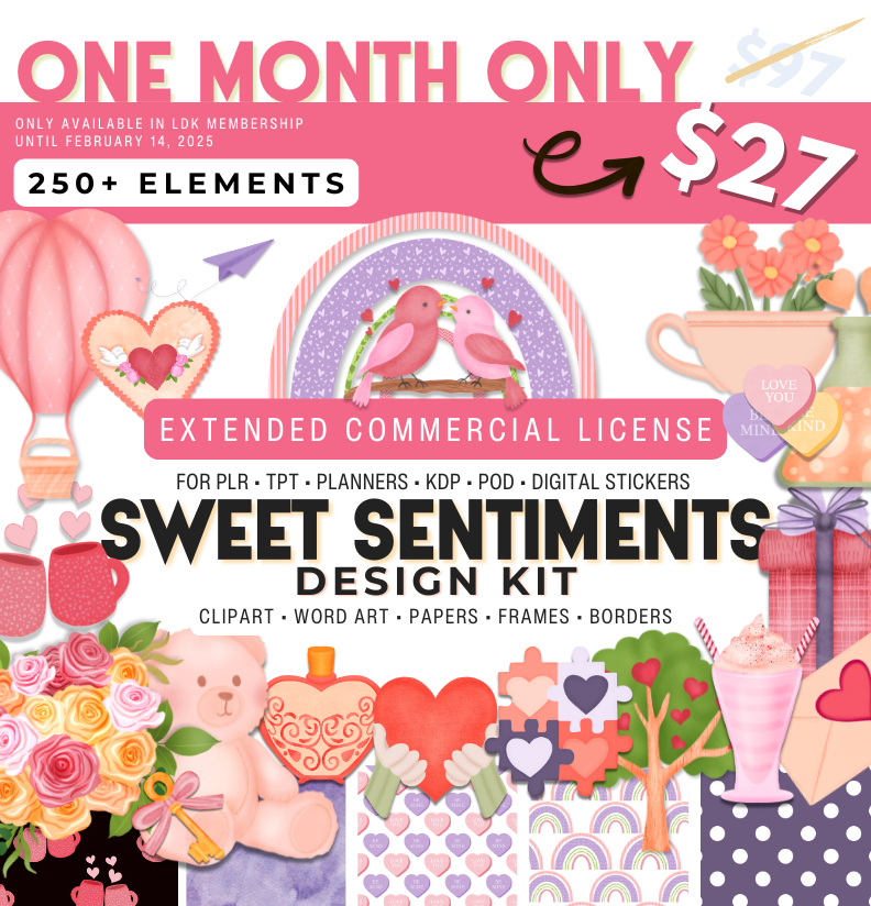 Valentine's Day 2025 Commercial Use Clipart Design Kit