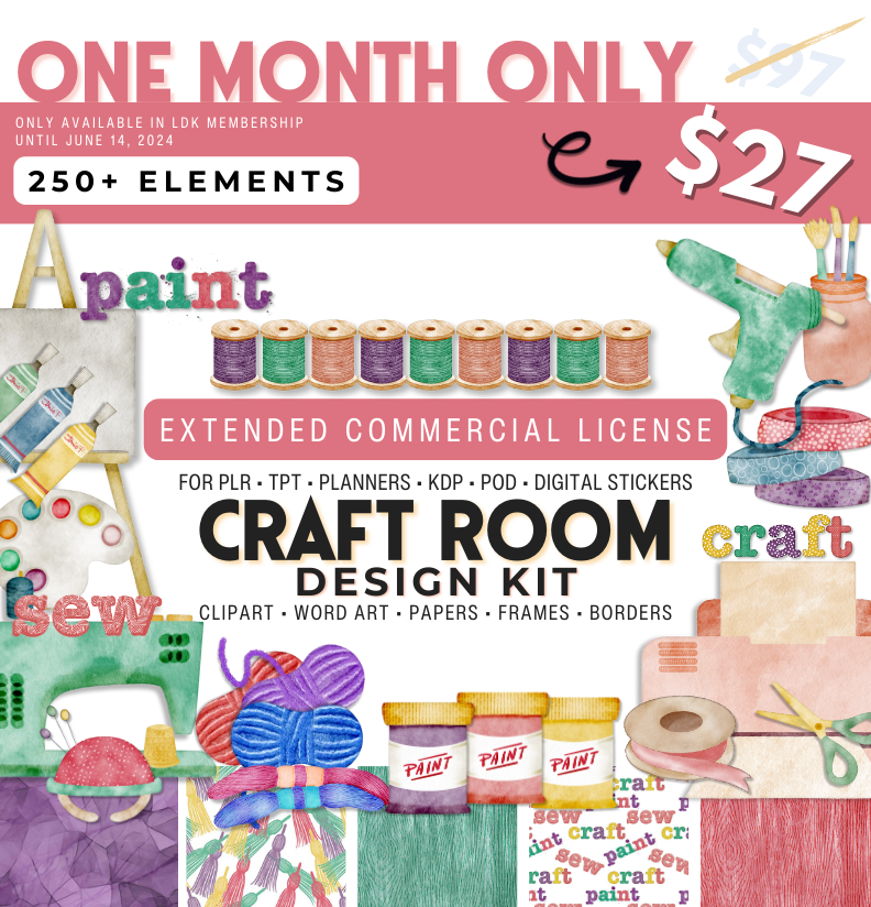 Craft Room Commercial Clipart Design Kit