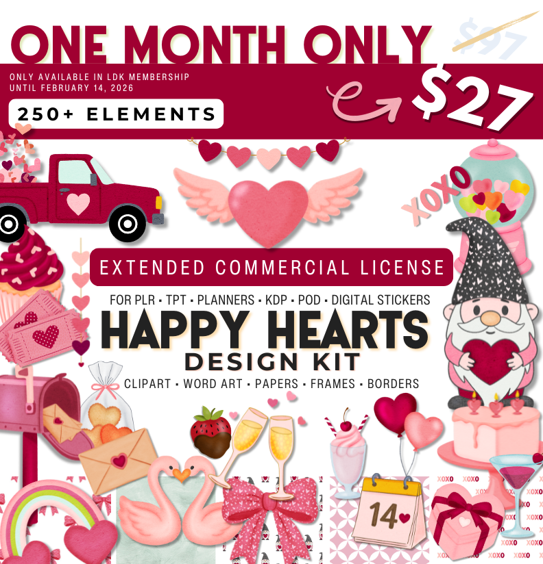 Valentine's Day 2026 Commercial Use Clipart Design Kit