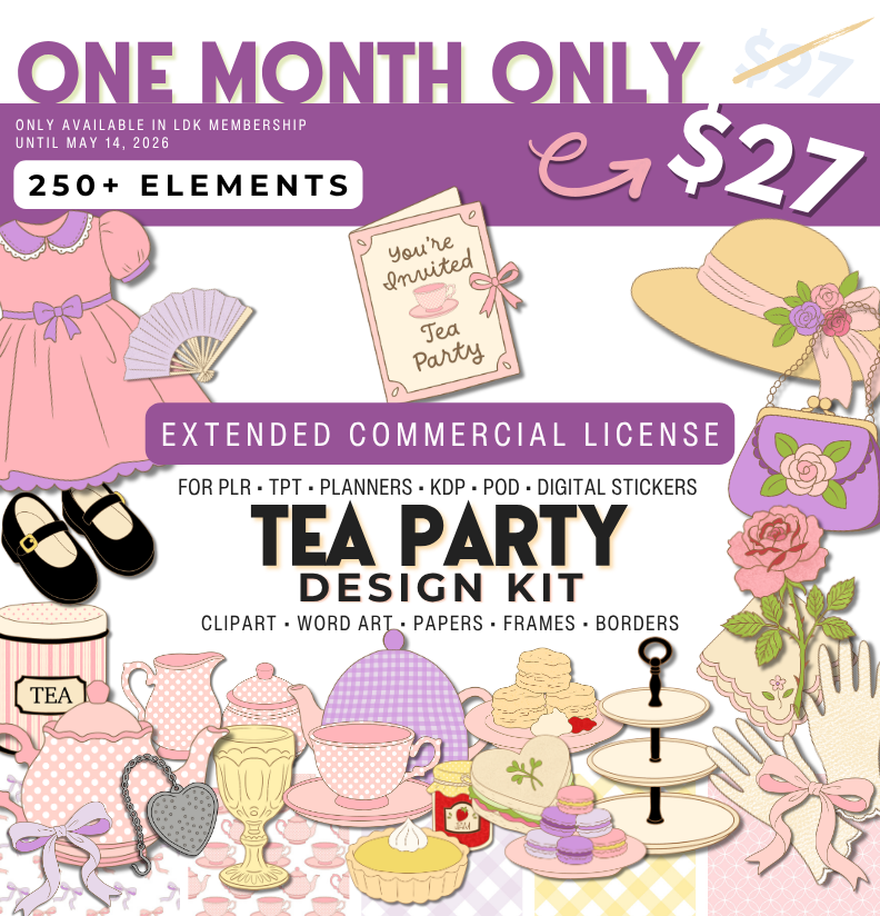 Tea Party 2026 Commercial Use Clipart Design Kit