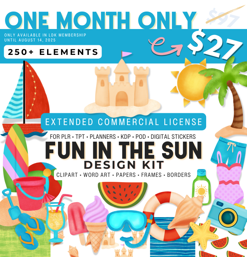 Fun in the Sun 2025 Commercial Use Clipart Design Kit