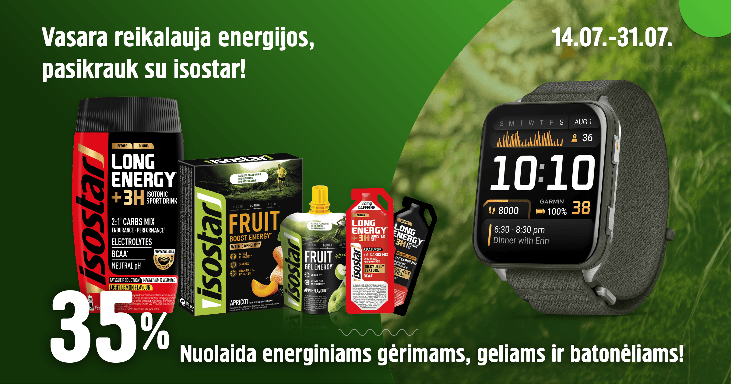 Vasarai reikia energijos - pasikrauk su Isostar