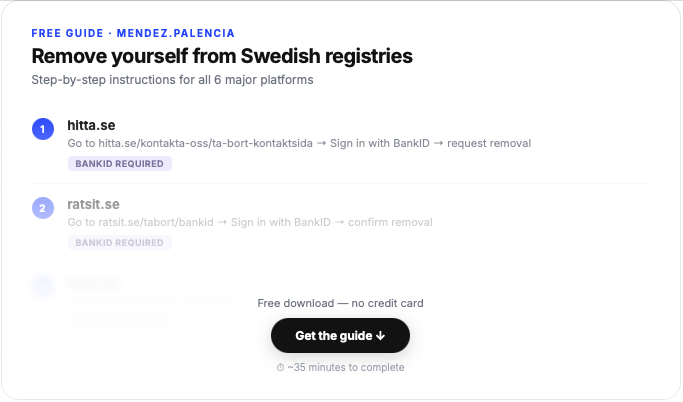 Take your address off the Swedish internet — free guide