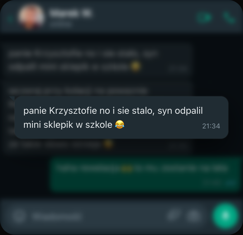 Wiadomość od rodzica