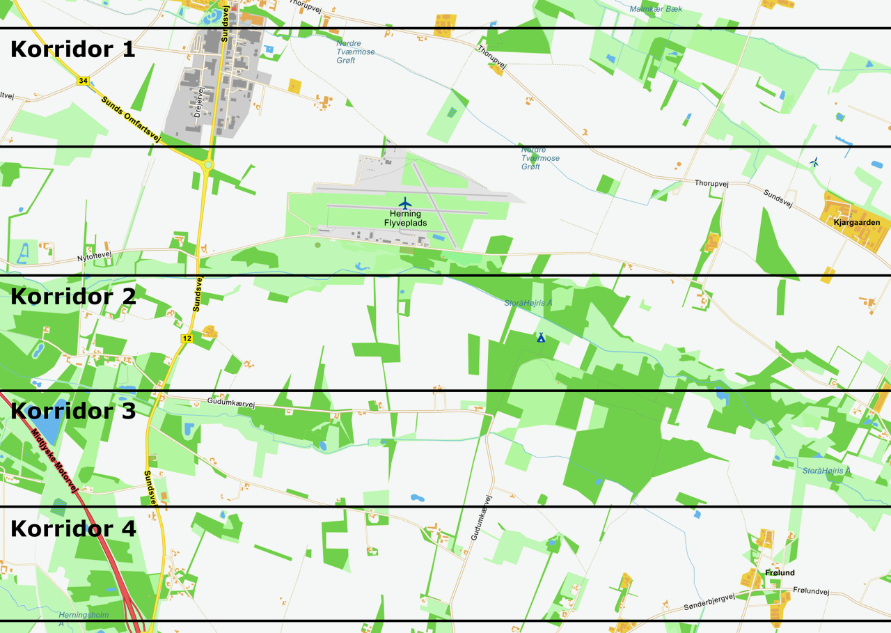 korridorer til landingsrunder