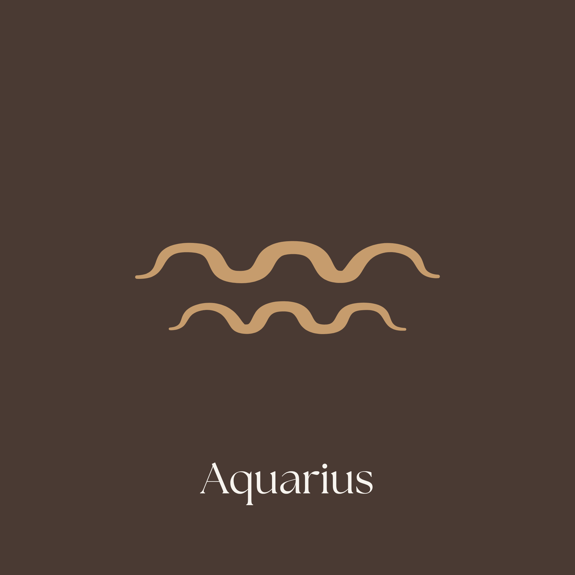 Aquarius Shadow Work Guide more information - espresso background & aquarius glyph