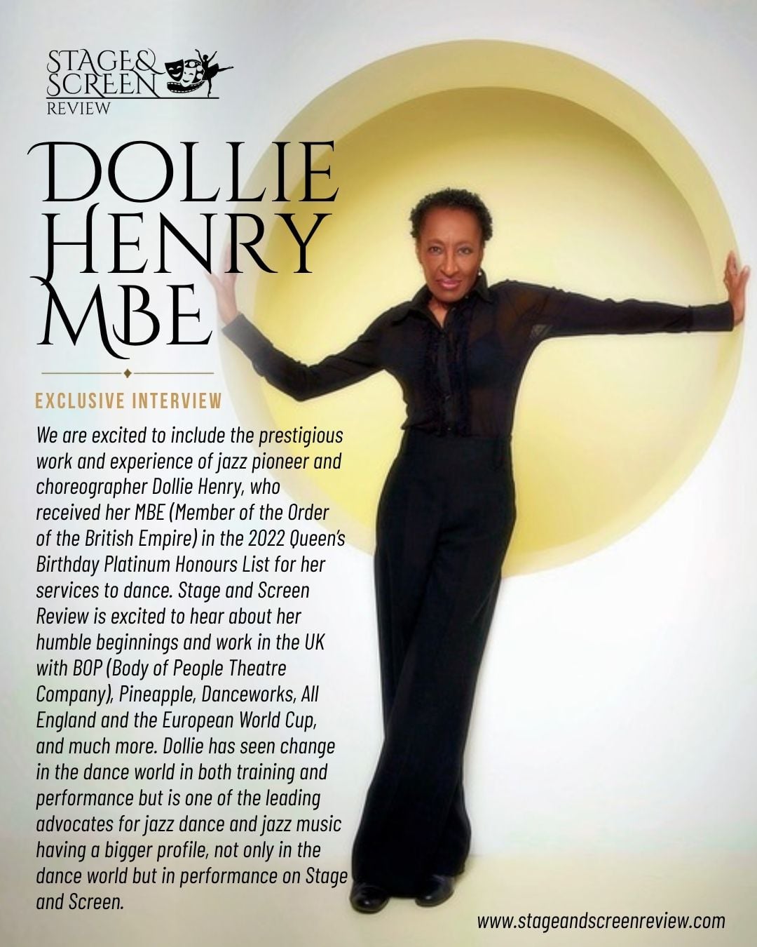 Dollie Henry MBE BOP Jazz Pineapple Dance Studios Strictly Come Dancing Danceworks London
