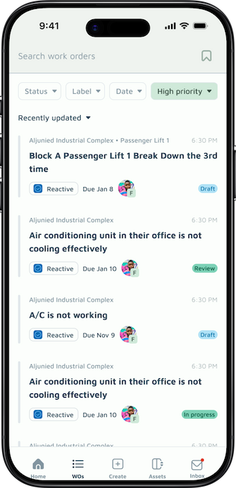 Work Order List
