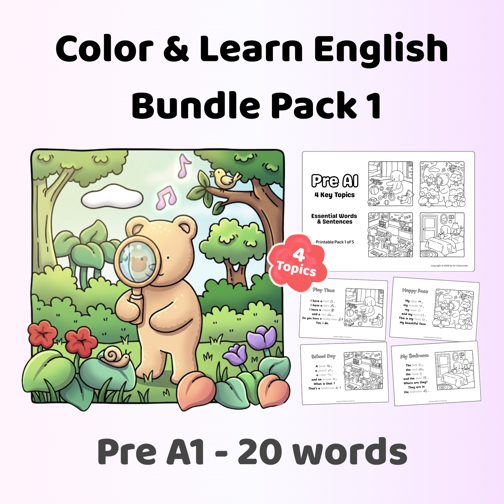 Color & Learn English Bundle Pack 1